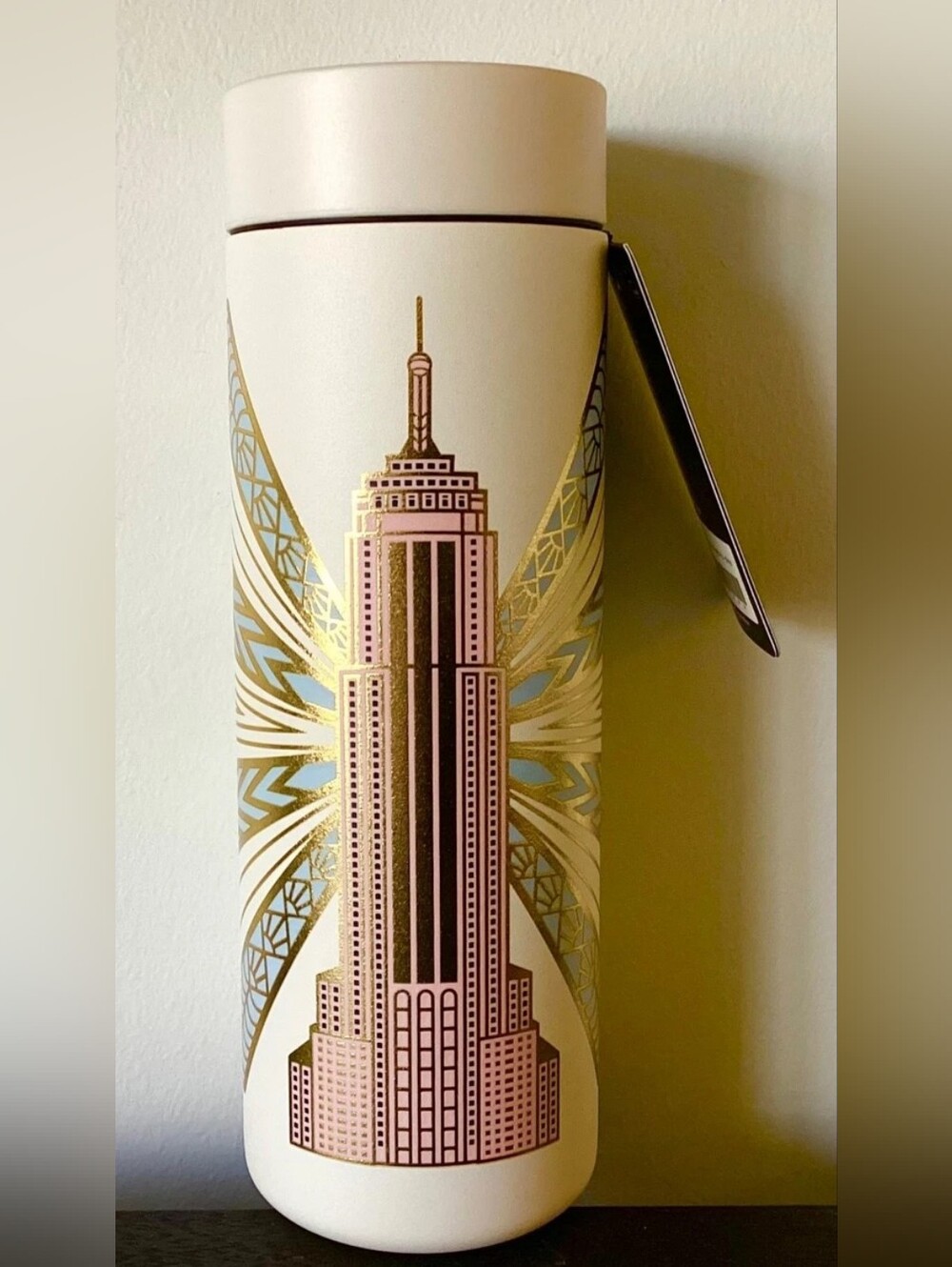 NWT Starbucks Reserve MiiR NYC Empire State Building Tumbler | 16oz | Cream Pink - Picture 2 of 6